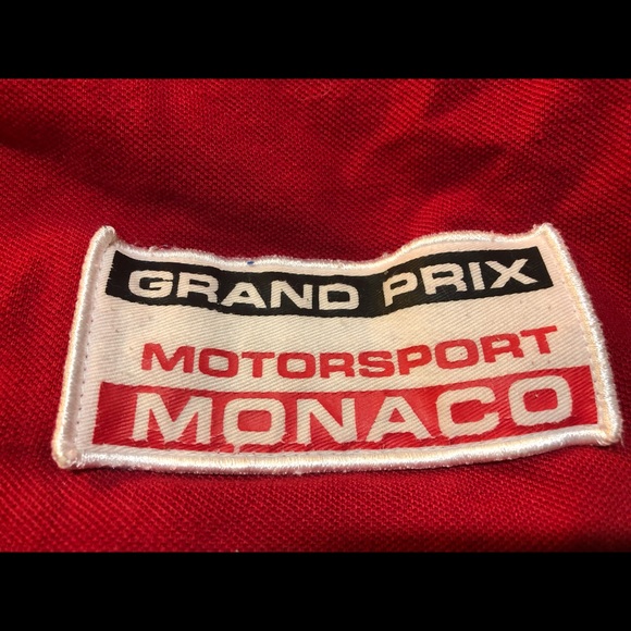 Vintage Monaco Grand Prix Motor Racing F1 Polo Red Size L - Picture 7 of 12